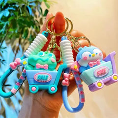 Kawaii Character Keychains With Dino Pair