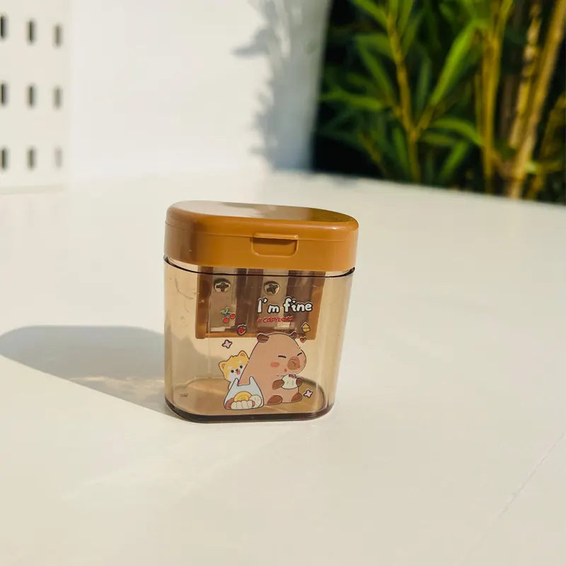 Kawaii Capybara Pencil Sharpener with Two-Hole