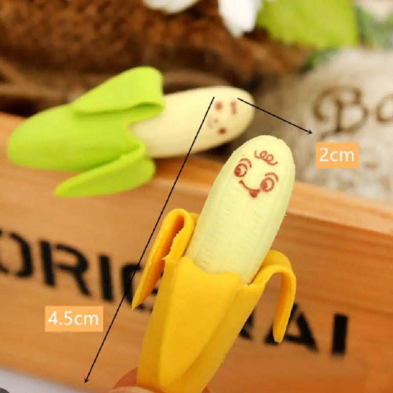 Creative Banana Fruit Erasers – 2PCS Cute Stationery