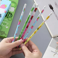 Fruit Print HB Writing Pencil Set of 12 Pieces
