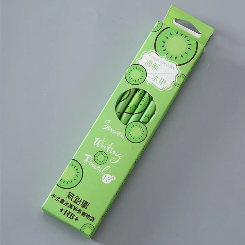 Fruit Print HB Writing Pencil Set of 12 Pieces