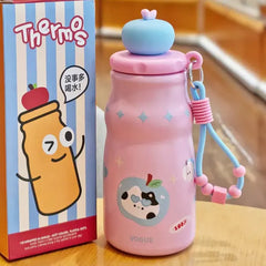 Sweet Apple Lid Aesthetic Thermal Water Bottle 480ml