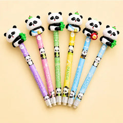 Panda Pencil Set With Panda Eraser On Top