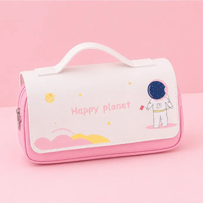 Happy Planet Pencil Pouch With Large Space- Pink