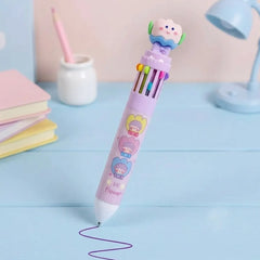 Kawaii Flower Doll 12- Colour Retractable Ball Pen