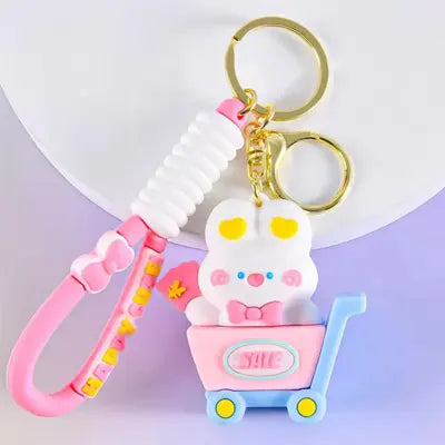 Kawaii Character Keychains With Dino Pair