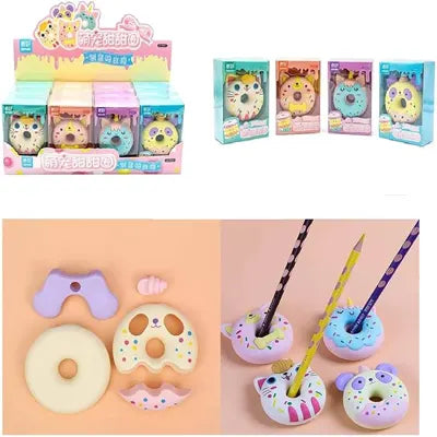 Kawaii Animal Donut Shape Detachable Cartoon Eraser