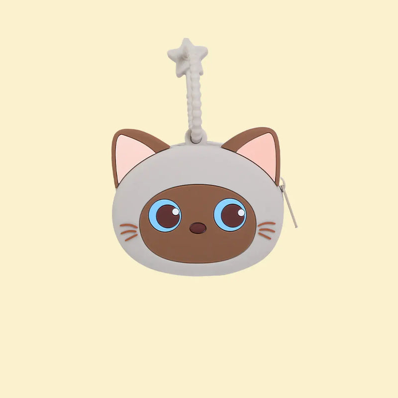 Silicone Kitten Coin Pouch with Hanging Strap