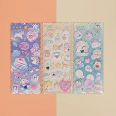 Kawaii 3D Puffy Stickers Set – Cute Collection (Pack of 3)