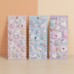Kawaii 3D Puffy Stickers Set – Cute Collection (Pack of 3)
