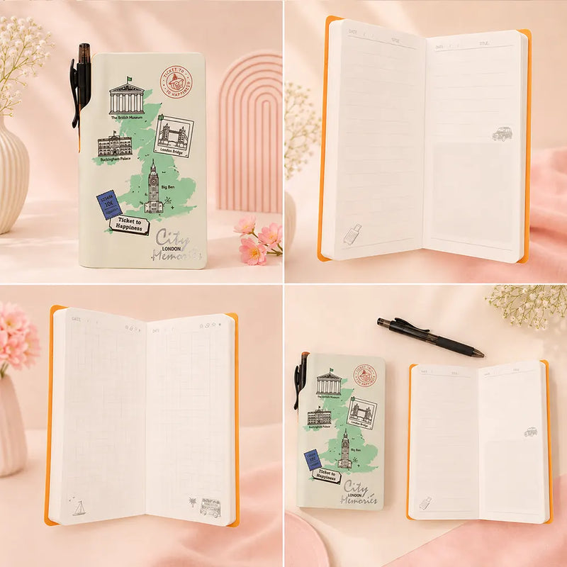 City Memories Pen Attached Diary