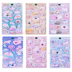 Kawaii 3D Puffy Stickers Set – Cute Collection (Pack of 3)
