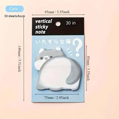 Cartoon Pet Shaped Series Vertical Sticky Notes 30 Sheets