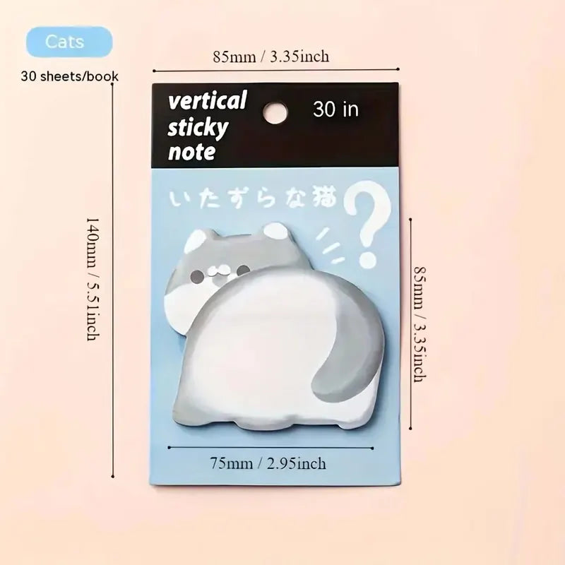Cartoon Pet Shaped Series Vertical Sticky Notes 30 Sheets