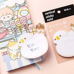 Cartoon Pet Shaped Series Vertical Sticky Notes 30 Sheets