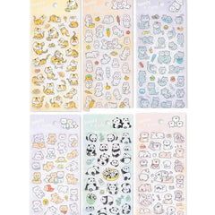 Cute Animal Aesthetic Clear Single Sheet Stickers