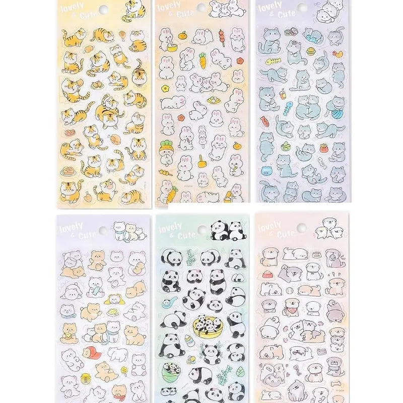 Cute Animal Aesthetic Clear Single Sheet Stickers