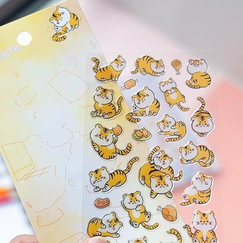 Cute Animal Aesthetic Clear Single Sheet Stickers