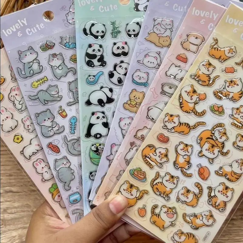 Cute Animal Aesthetic Clear Single Sheet Stickers