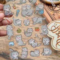 Cute Animal Aesthetic Clear Single Sheet Stickers