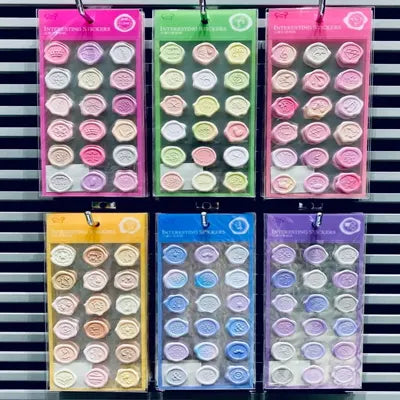 Kawaii Pastel Stamp Stickers Adorable Colorful DIY Craft Supplies