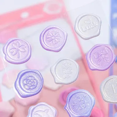Kawaii Pastel Stamp Stickers Adorable Colorful DIY Craft Supplies
