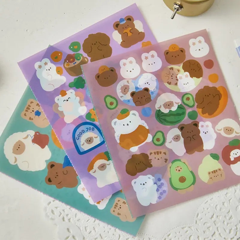 Oddhouse Bear Themed Premium Decorative Stickers Set of 15 Pages Book