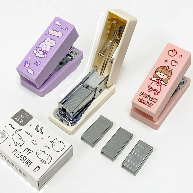Multi-Theme Kawaii Mini Stapler with Staples – Cute Desk Accessory