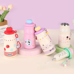 Sweet Apple Lid Aesthetic Thermal Water Bottle 480ml