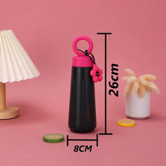 Insulated Stainless Steel Water 450 ml Bottle with Cute Flower Charm