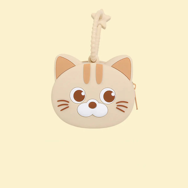 Silicone Kitten Coin Pouch with Hanging Strap