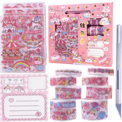 Unicorn Washi Tape and Sticker Set - Kawaii Journaling